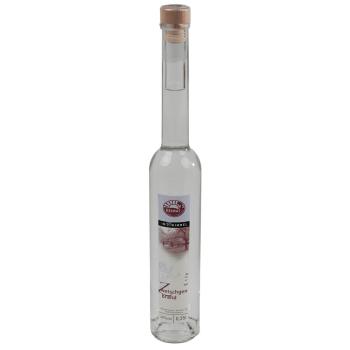 Eine 350 Milliliter Glasflasche  Zwetschgenbrand 
