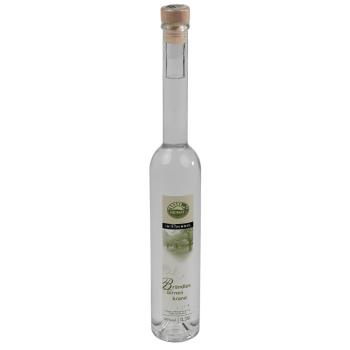 Eine 350 Milliliter Glasflasche Brändlesbirnenbrand 