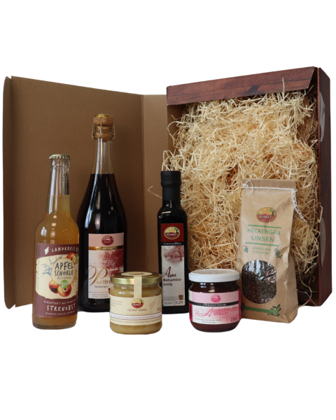 Artikel Geschenkkiste Heimat-Liebe mit ihren Produkten 